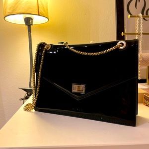 ANINE BING BLACK PATENT LEATHER KENSINGTON BAG NWOT